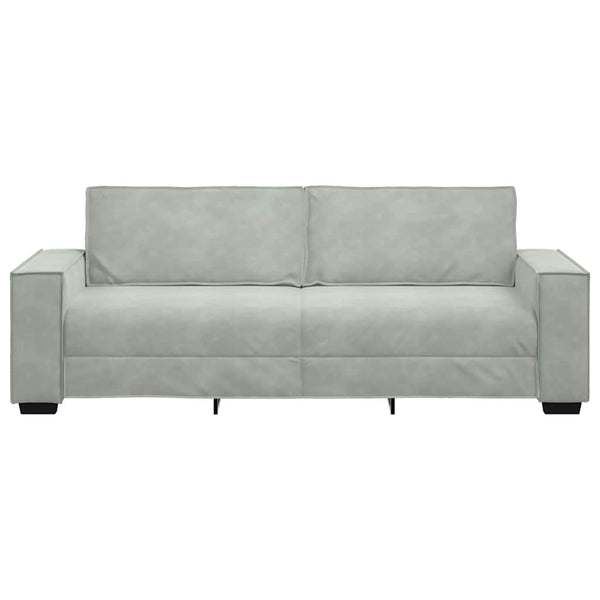 3-Sitzer Sofa Hellgrau Samt 220 cm
