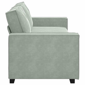 3-Sitzer Sofa Hellgrau Samt 220 cm
