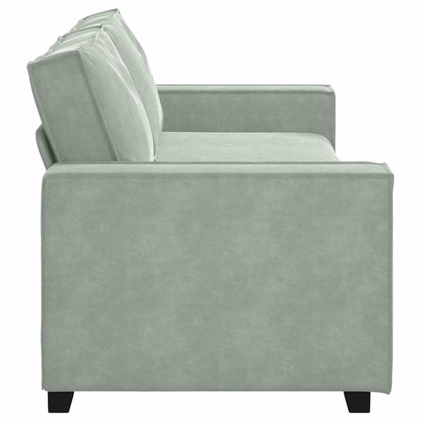 3-Sitzer Sofa Hellgrau Samt 220 cm