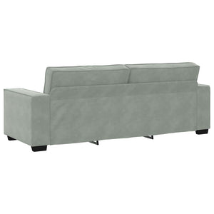 3-Sitzer Sofa Hellgrau Samt 220 cm
