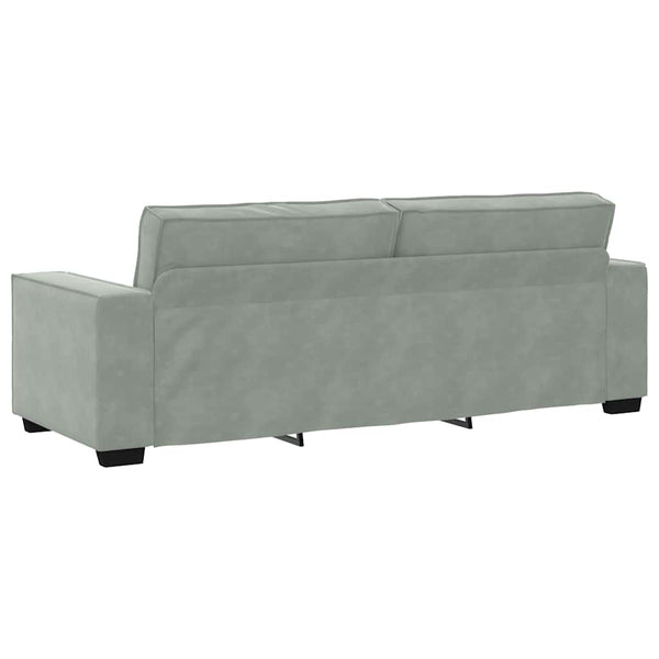 3-Sitzer Sofa Hellgrau Samt 220 cm