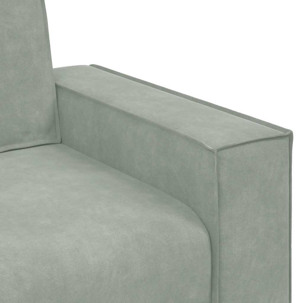 3-Sitzer Sofa Hellgrau Samt 220 cm