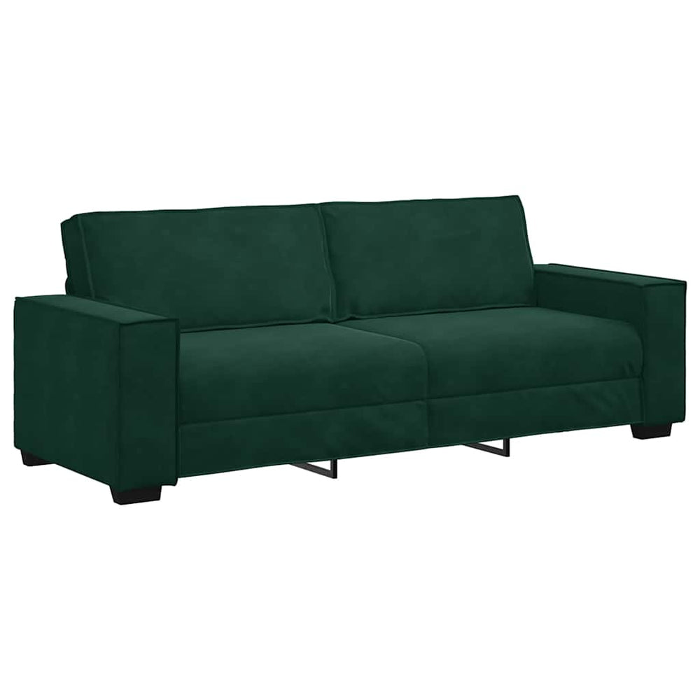 vidaXL Canapé 3 places velours vert foncé 220x78x84 cm