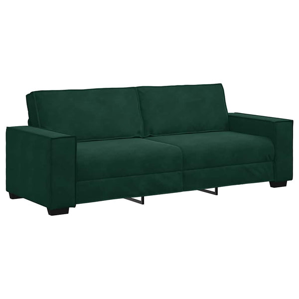 vidaXL Canapé 3 places velours vert foncé 220x78x84 cm
