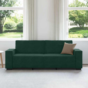 vidaXL Canapé 3 places velours vert foncé 220x78x84 cm