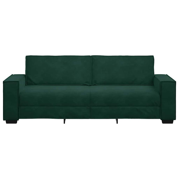 vidaXL Canapé 3 places velours vert foncé 220x78x84 cm