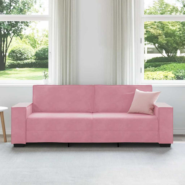 3-Sitzer Sofa Rosa Samt 220 cm