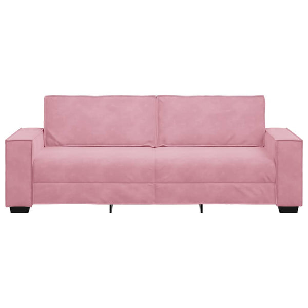 3-Sitzer Sofa Rosa Samt 220 cm