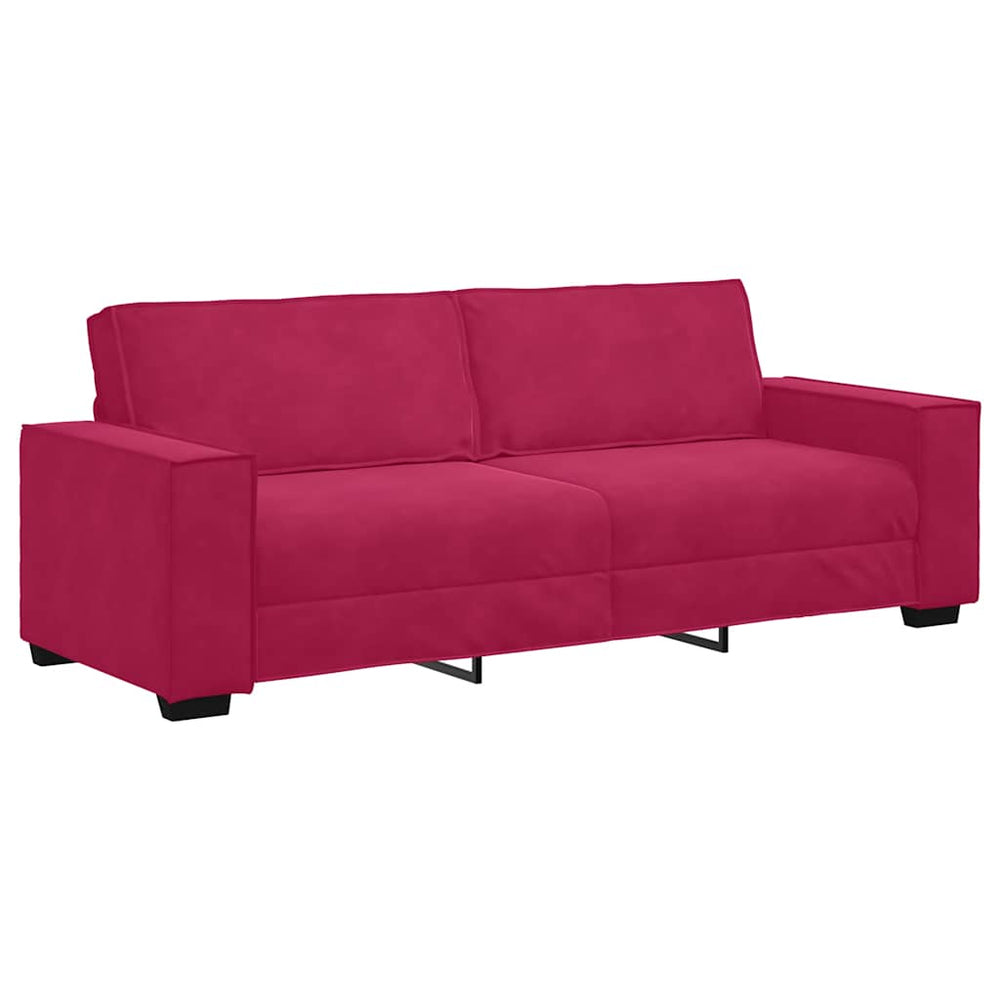 3-Sitzer Sofa Weinrot Samt