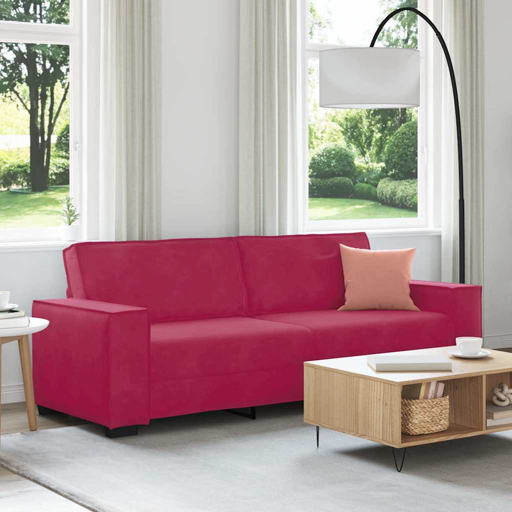 3-Sitzer Sofa Weinrot Samt