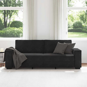 vidaXL Canapé à 3 places Noir 220x78x84 cm Velours