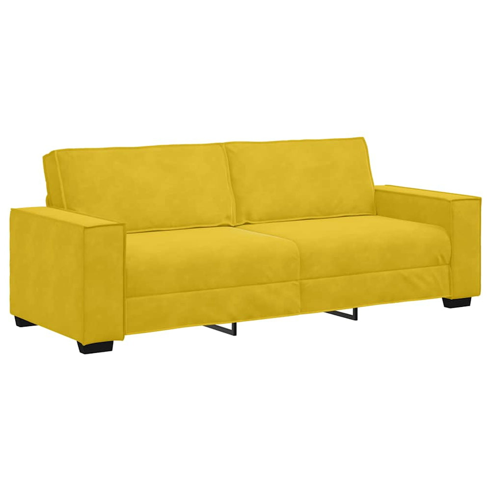 vidaXL Canapé 3 places Jaune 220x78x84 cm Velours