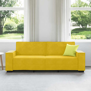 vidaXL Canapé 3 places Jaune 220x78x84 cm Velours