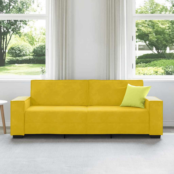 vidaXL Canapé 3 places Jaune 220x78x84 cm Velours