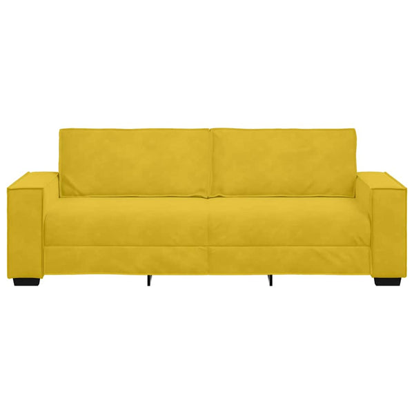 vidaXL Canapé 3 places Jaune 220x78x84 cm Velours