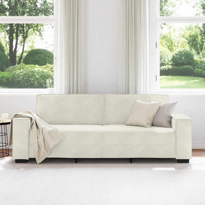 3-Sitzer Sofa Creme Samt