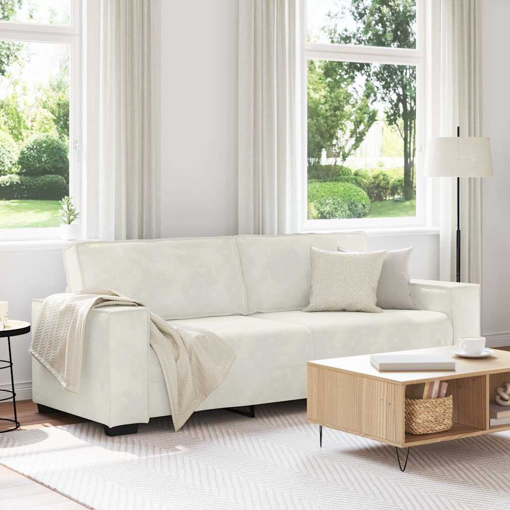 3-Sitzer Sofa Creme Samt
