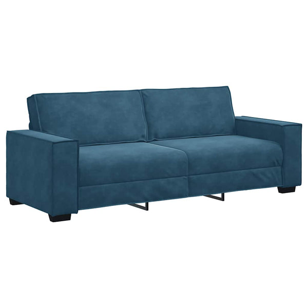 3-Sitzer Sofa Blau Samt 220 cm