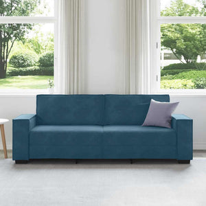3-Sitzer Sofa Blau Samt 220 cm