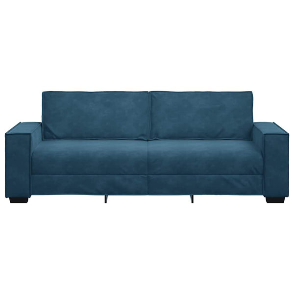3-Sitzer Sofa Blau Samt 220 cm