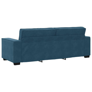 3-Sitzer Sofa Blau Samt 220 cm