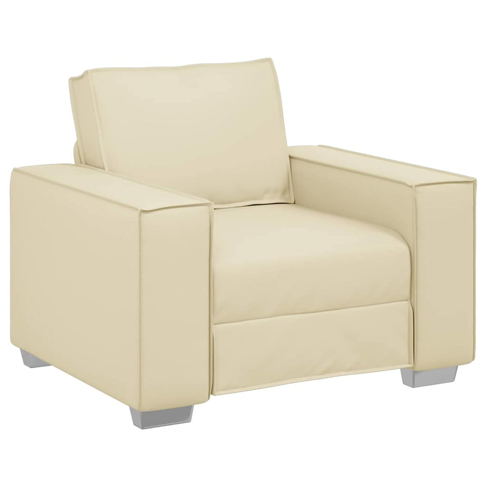 Creme Sofa-Sessel Kunstleder 100cm