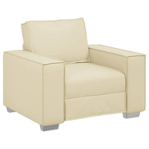 Creme Sofa-Sessel Kunstleder 100cm