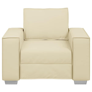 Creme Sofa-Sessel Kunstleder 100cm