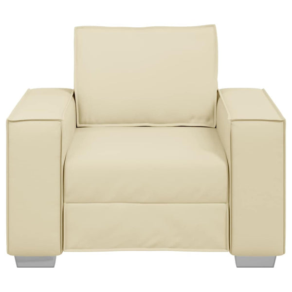 Creme Sofa-Sessel Kunstleder 100cm