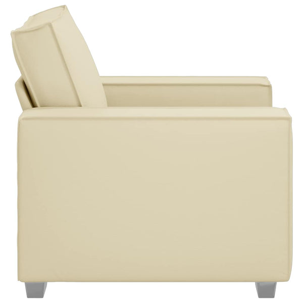 Creme Sofa-Sessel Kunstleder 100cm