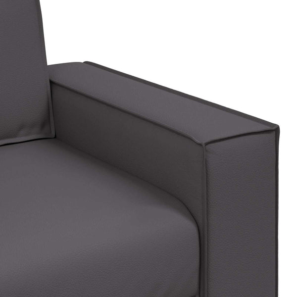 Grauer Kunstleder Sofa-Sessel, 100 cm