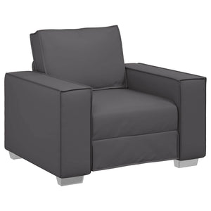 Grauer Kunstleder Sofa-Sessel, 100 cm