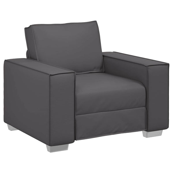 Grauer Kunstleder Sofa-Sessel, 100 cm