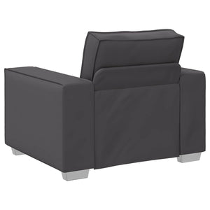 Grauer Kunstleder Sofa-Sessel, 100 cm