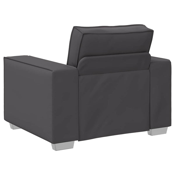 Grauer Kunstleder Sofa-Sessel, 100 cm