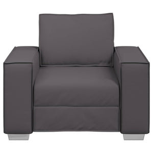 Grauer Kunstleder Sofa-Sessel, 100 cm