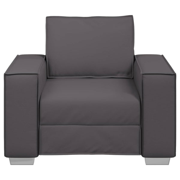Grauer Kunstleder Sofa-Sessel, 100 cm