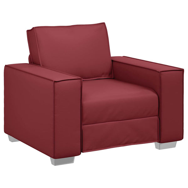 Weinroter Kunstleder Sofa-Sessel, 100cm