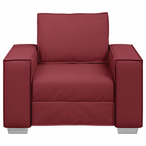 Weinroter Kunstleder Sofa-Sessel, 100cm