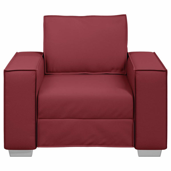 Weinroter Kunstleder Sofa-Sessel, 100cm