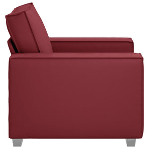 Weinroter Kunstleder Sofa-Sessel, 100cm