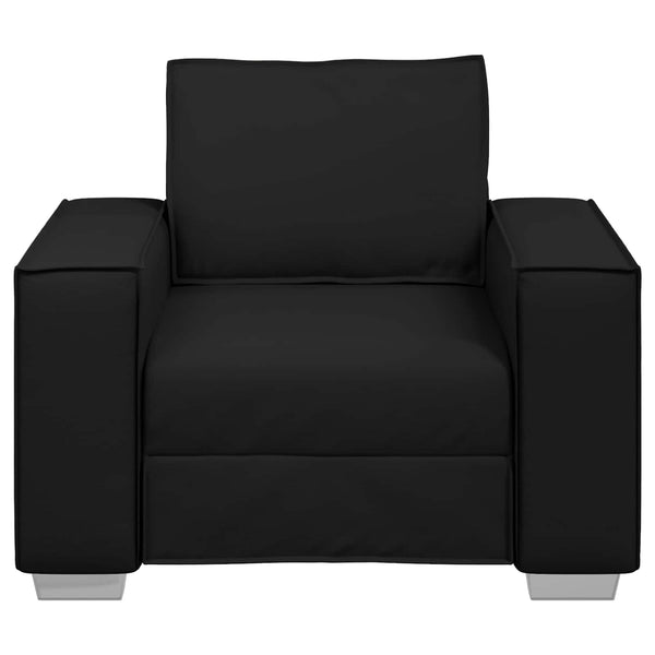Schwarzer Kunstleder Sofa-Sessel, 100 cm