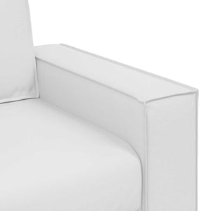 Weißer Kunstleder Sofa-Sessel, 100 cm