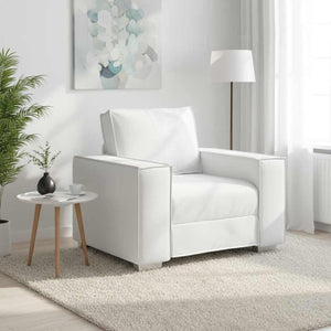 Weißer Kunstleder Sofa-Sessel, 100 cm