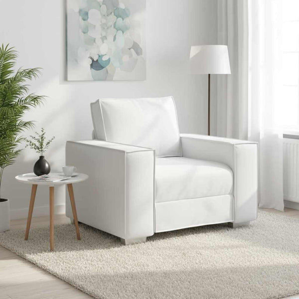 Weißer Kunstleder Sofa-Sessel, 100 cm