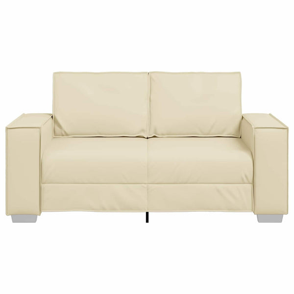 vidaXL Canapé deux places crème 160 cm similicuir