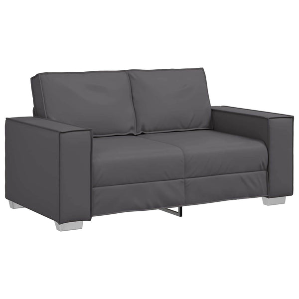 Graues Kunstleder Zweisitzer Sofa 160cm
