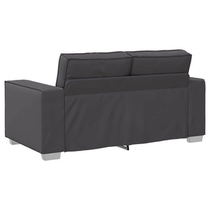 Graues Kunstleder Zweisitzer Sofa 160cm