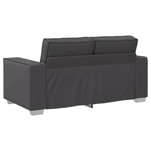 Graues Kunstleder Zweisitzer Sofa 160cm