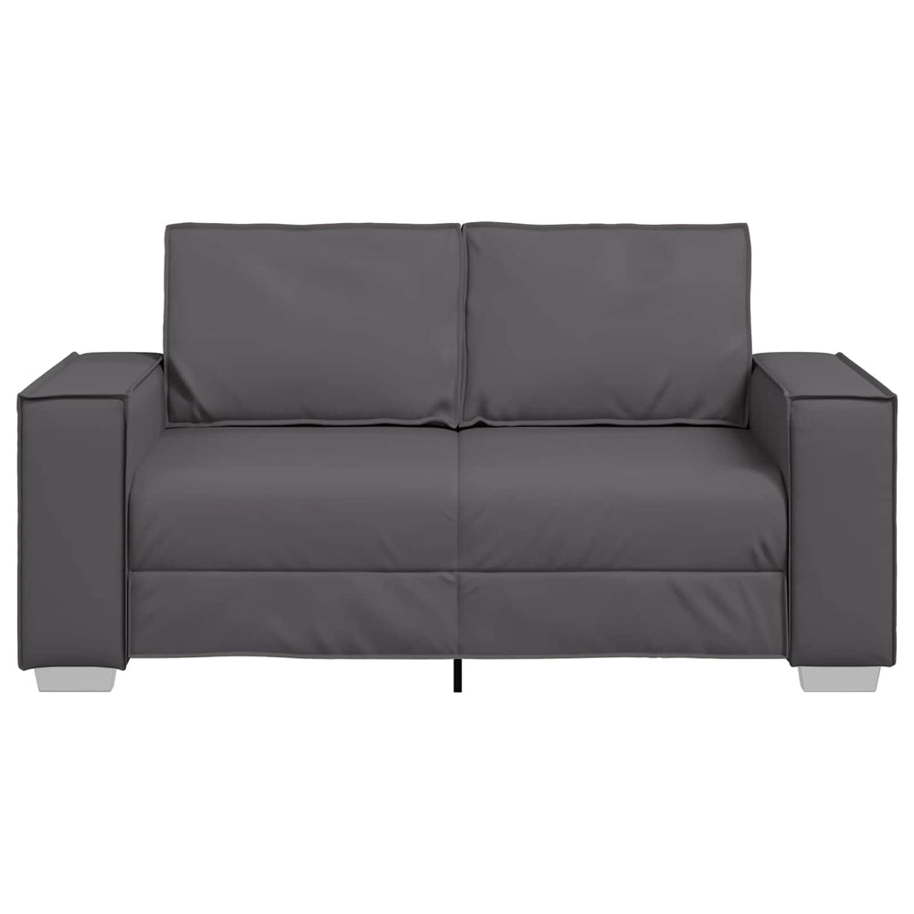 Graues Kunstleder Zweisitzer Sofa 160cm
